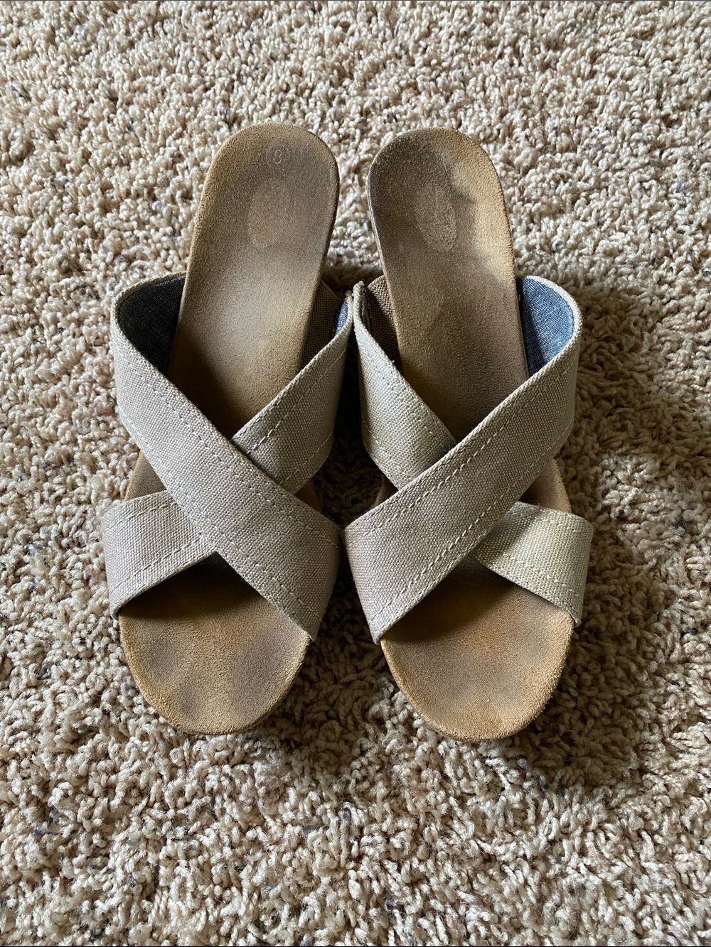 Dr. Scholl's Women's Tan Crisscross Slip-On Mules